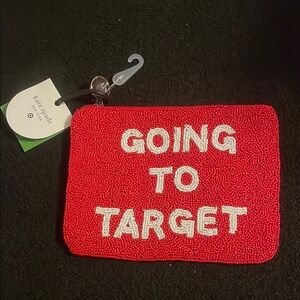 Kate Spade x Target GOING TO TARGET Red and White Beaded Accent Pouch